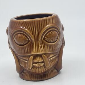 Bora Bora Head Hunter Tiki Mug Brown Ceramic DW546. Vintage Tiki Mug.